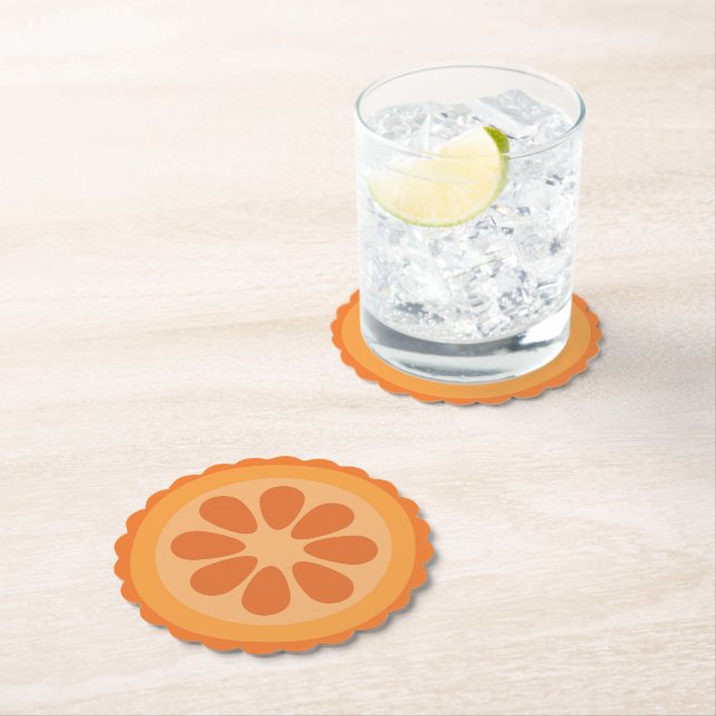 Dessous-de-verre En Papier Belle tranche orange (En situation)