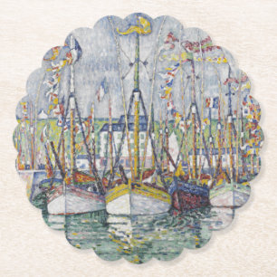 Dessous-de-verre En Papier Bénédiction vintage de la flotte de thon à Groix