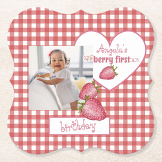 Dessous-de-verre En Papier Berry fraise Premier anniversaire