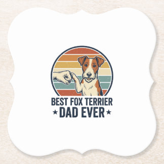 Dessous-de-verre En Papier Best Fox Terrier Dad Ever Vintage Dog Lover Shirt_