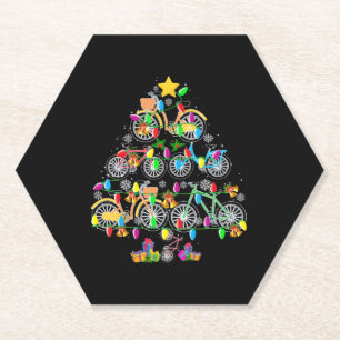 Dessous-de-verre En Papier Bicycle Christmas Tree Funny Biker Bicyclist