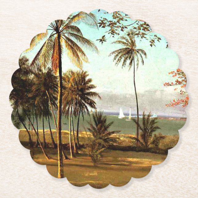 Dessous-de-verre En Papier Bierstadt - Scène Floride, peinture d'art, (Devant)