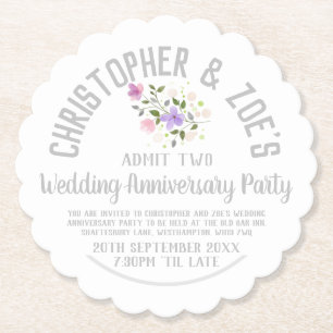 Dessous-de-verre En Papier Billet d'invitation à l'anniversaire du mariage