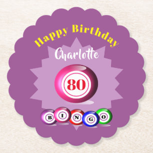 Dessous-de-verre En Papier Bingo Thème Anniversaire Fête Personnalisée