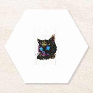 Dessous-de-verre En Papier Black Cat Meowgic, Halloween Witch, Witchcraft Pen