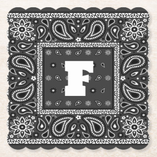 Dessous-de-verre En Papier Black Paisley Bandana Anniversaire Hip hop Rap Éca