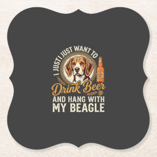 Dessous-de-verre En Papier Boire Bière Beagle Chien Bière Artisanale Bouteill