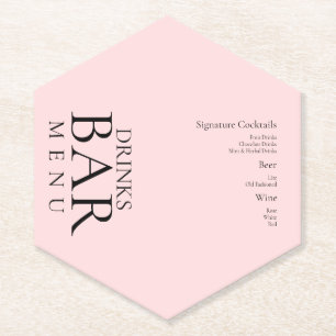 Dessous-de-verre En Papier Boissons simples Cocktail Vin Mariage Rose