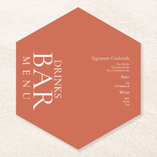 Dessous-de-verre En Papier Boissons simples Cocktail Vin Mariage Terracotta