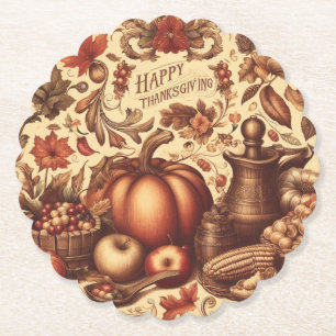 Dessous-de-verre En Papier Bon thanksgiving vintage/classique
