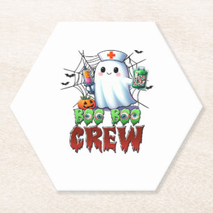 Dessous-de-verre En Papier Boo Boo Crew Nurse Halloween Ghost Funny Classic T