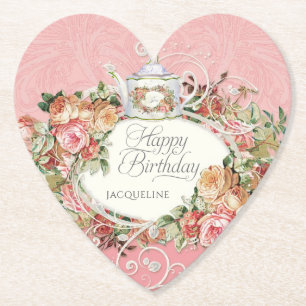 Dessous-de-verre En Papier Bouquet floral Vintage à la fête d'anniversaire