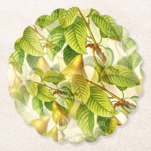 Dessous-de-verre En Papier Branches de poires et Motif de poires