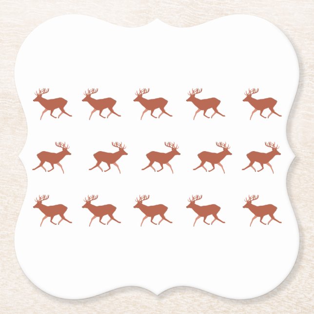 Dessous-de-verre En Papier Brown Deer Walking Festive Motif (Devant)