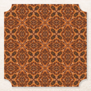 Dessous-de-verre En Papier Brown Kaleidoscope Mandala Motif-23100