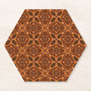 Dessous-de-verre En Papier Brown Kaleidoscope Mandala Motif-23100