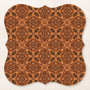 Dessous-de-verre En Papier Brown Kaleidoscope Mandala Motif-23100