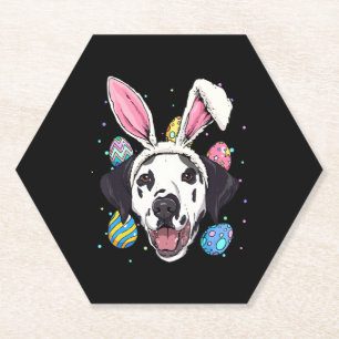 Dessous-de-verre En Papier Bunny de Pâques Dalmatien Chien Enfants Hommes Cad