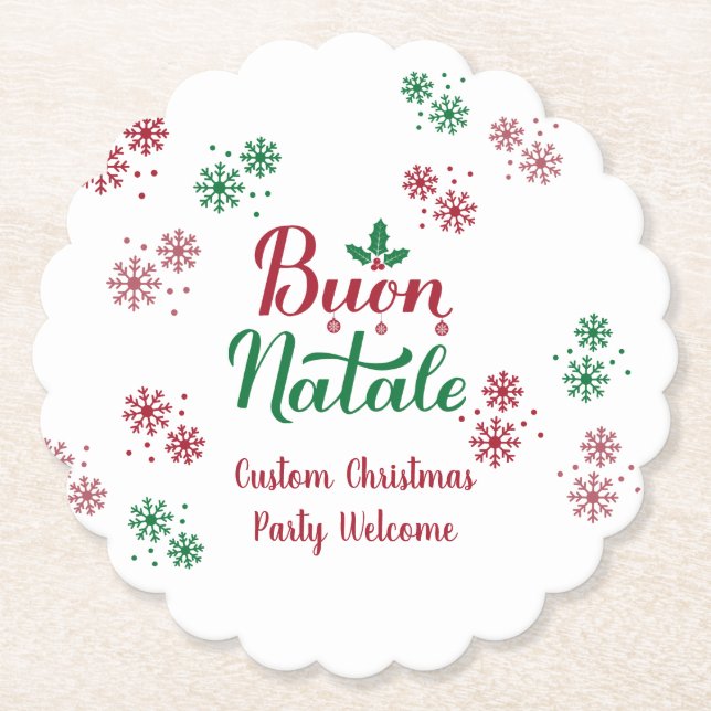 Dessous-de-verre En Papier Buon Natale Italien Joyeux Noël (Devant)