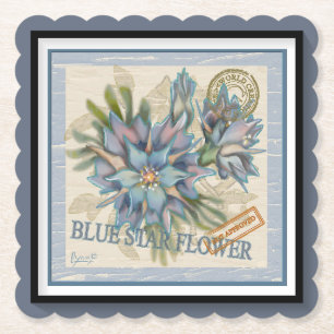 Dessous-de-verre En Papier Bureau de création G fleur bleue