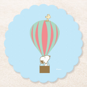 Dessous-de-verre En Papier cacahuètes   Snoopy & Woodstock Hot Air Balloon