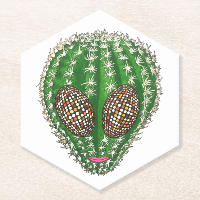 Dessous-de-verre En Papier Cactus Alien hybride  (Devant)