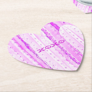 Dessous-de-verre En Papier Cactus rose Saguaro XOXO Amour du coeur Prickly