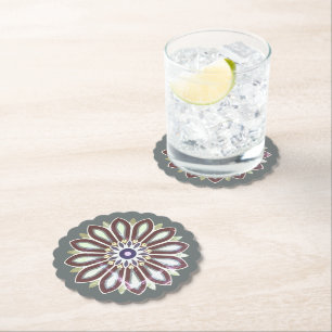DESSOUS-DE-VERRE EN PAPIER CADEAU D'ART FLEURI COLORÉ FILLE MÈRE PATRONNE 202
