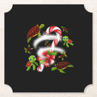 Dessous-de-verre En Papier Cadeau de tortue | Turtle Candy Sweet Christmas