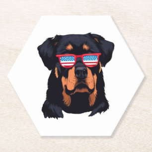 Dessous-de-verre En Papier Cadeaux Rottweiler amoureux