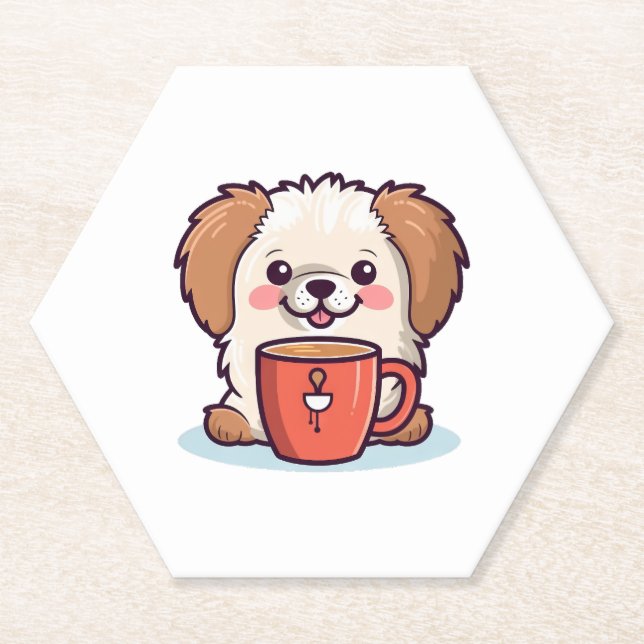 Dessous-de-verre En Papier Café Kawaii Paws (Devant)