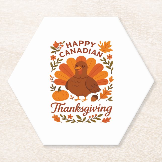 Dessous-de-verre En Papier Canadian Thanksgiving Automne Celebration Classiqu (Devant)