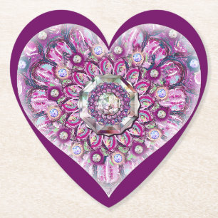 Dessous-de-verre En Papier Cardinal Red Rosace