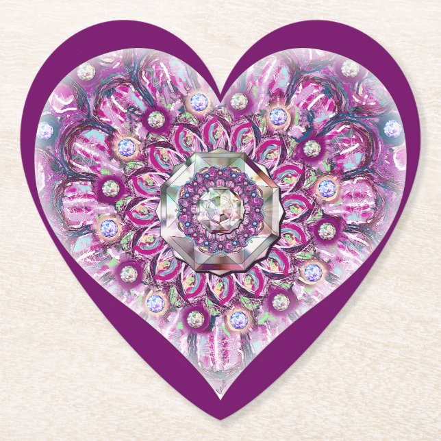 Dessous-de-verre En Papier Cardinal Red Rosace (Devant)