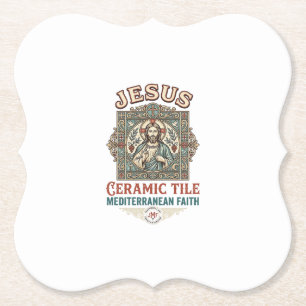 Dessous-de-verre En Papier Carreaux de céramique Jésus Méditerranéen Foi Jésu