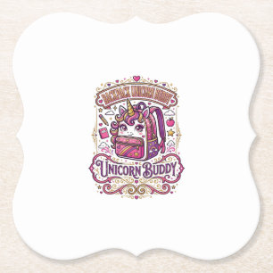 Dessous-de-verre En Papier Cartable Licorne Copain Licorne Conception De Merc