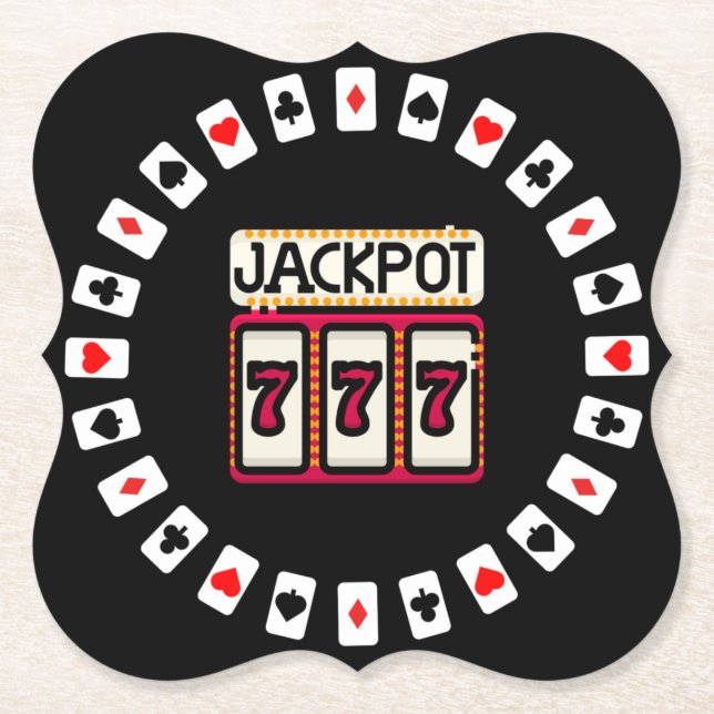 Dessous-de-verre En Papier Casino Hit the Jackpot 777 (Devant)