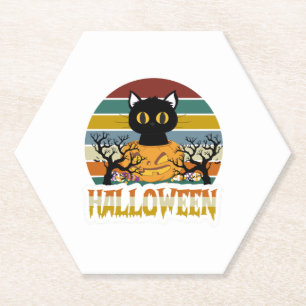 Dessous-de-verre En Papier Cat Halloween