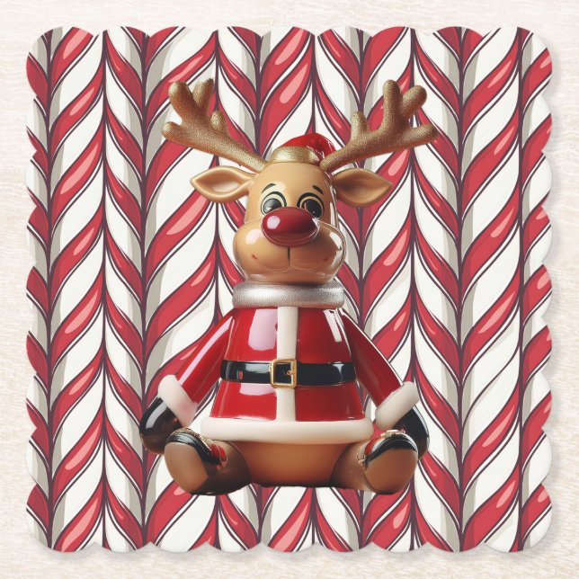 Dessous-de-verre En Papier Ceramic Reindeer Coaster (Devant)
