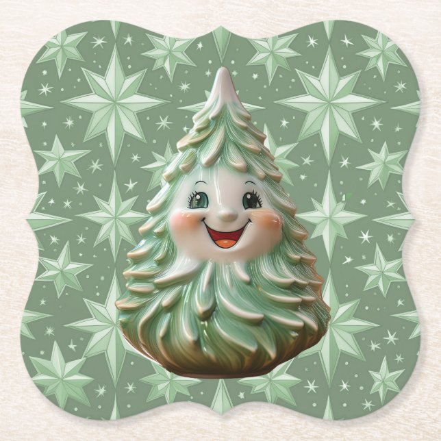 Dessous-de-verre En Papier Ceramic Tree Coaster (Devant)
