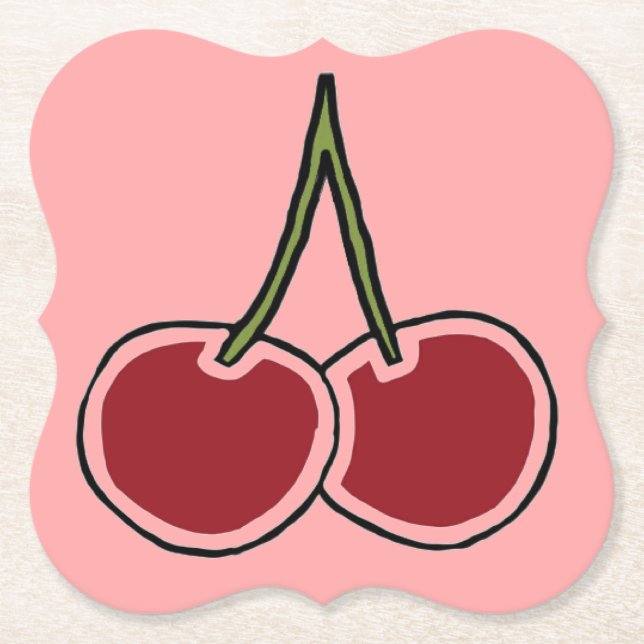 Dessous-de-verre En Papier Cerises (Devant)