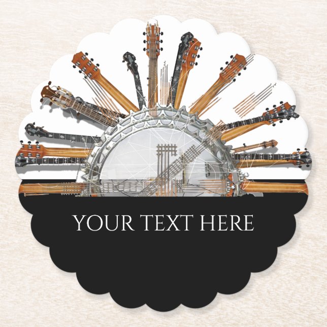 DESSOUS-DE-VERRE EN PAPIER CHAÎNES DE GUITARE AU SOLEIL (Devant)