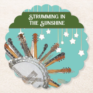 DESSOUS-DE-VERRE EN PAPIER CHAÎNES DE GUITARE AU SOLEIL