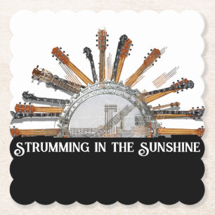 DESSOUS-DE-VERRE EN PAPIER CHAÎNES DE GUITARE AU SOLEIL