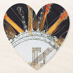 DESSOUS-DE-VERRE EN PAPIER CHAÎNES DE GUITARE LE SOLEIL