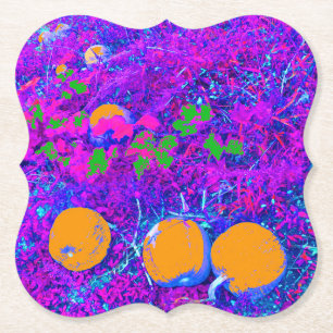 Dessous-de-verre En Papier Champ Citrouille purplé dans le style Pop Art