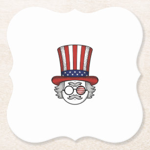 Dessous-de-verre En Papier Chapeau haut de forme à l'envers patriotique visag