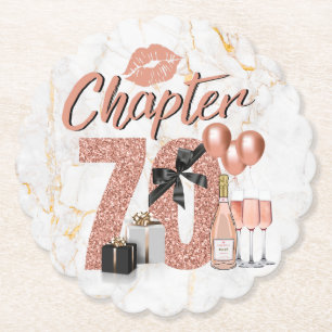 Dessous-de-verre En Papier Chapitre 70 Rose Gold 70e fête d'anniversaire