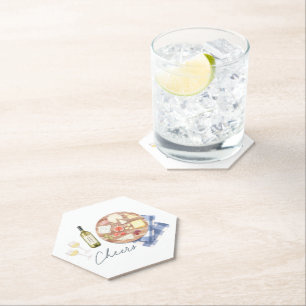 Dessous-de-verre En Papier Charcuterie Commission Vins et Fromages Monogramme