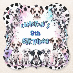 Dessous-de-verre En Papier Charming Dalmatie Chiot Aquarelle fête d'anniversa